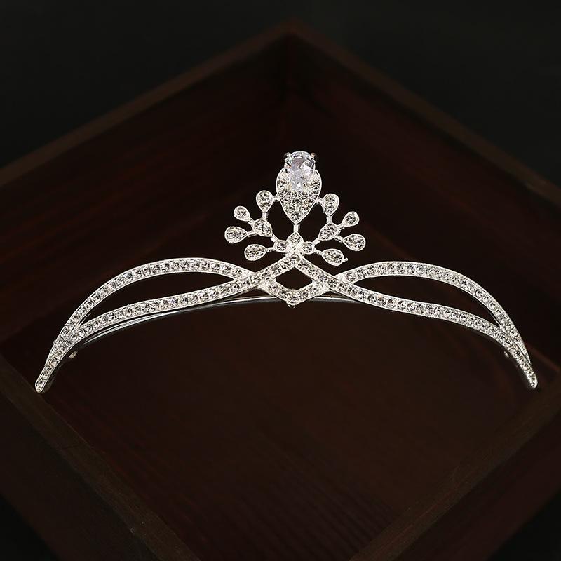 

Свадебная корона со стразами, простые аксессуары для волос из сплава, модное японское и корейское свадебное платье, блестящая тиара, корона принцессы