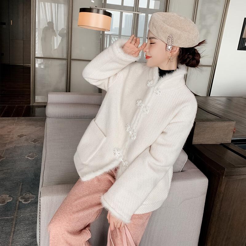 

JK&JS New Chinese Style Wool Blend Winter Jacket XL