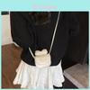 Kids Mini Crossbody Bag Pu Leather Cute Bow Dot Geometric Pattern Girl Daily Use
