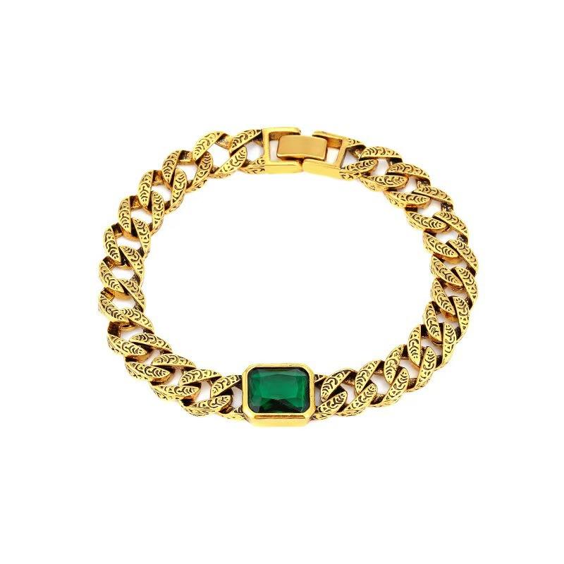 Gem Couple Bracelet, High-End Sense Retro Totem Bracelet, Trendy And Cool Personality Hand Jewelry, Supply