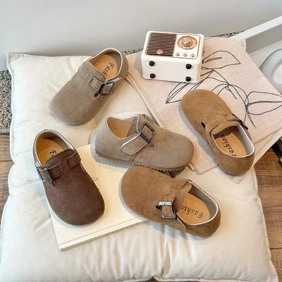 Chaussures Plates Garçons Filles Mignonnes Semelle Souple Mocassins Enfants Scratch 2024 Automne Nouvelle Mode Chaussure Décontractée Enfant Anti-Salissure Bout Rond