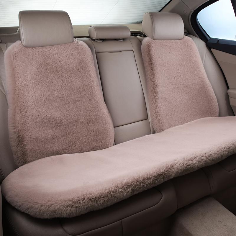 Universal Winter Car Seat Cushion Headrest Faux Fur Sheepskin Front Rear Thickened Plush Car Seat Cover Warm Fluffy Auto Cushion