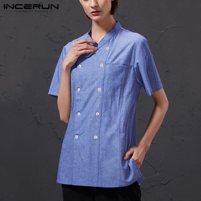 INCERUN Unisex Casual Soft Chef Shirts 