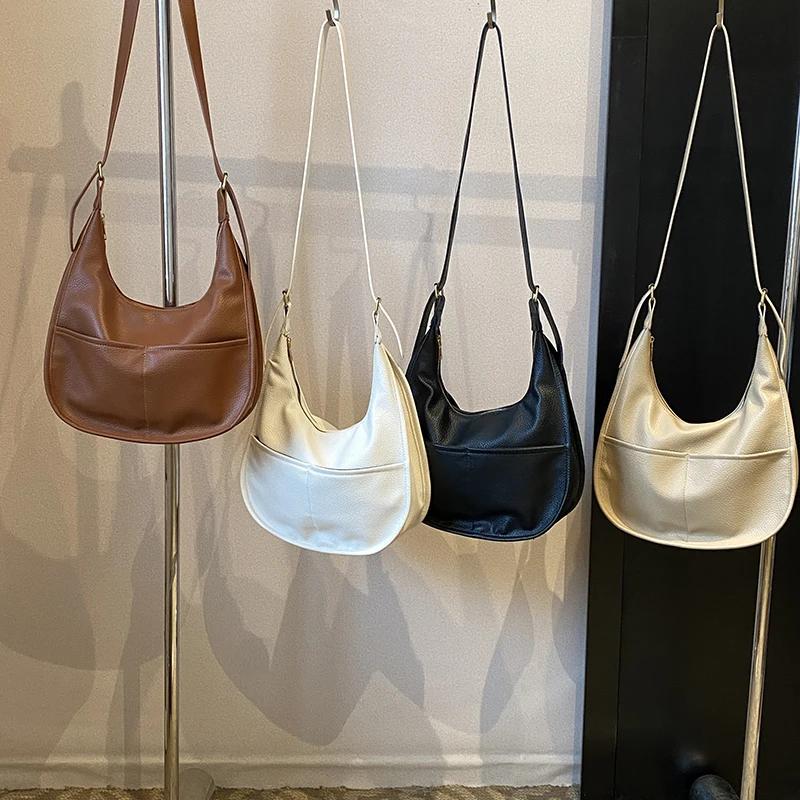 Unique large capacity shoulder bag for women  casual niche crossbody bag  manual dumpling bag