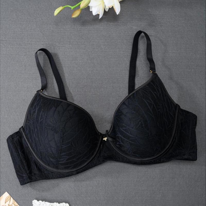 Plus Size Sexy Underwire Push Up Shaping Gathering Women Lingerie Bra XXL чёрный