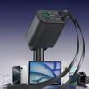 90W Double USB C Auto Charger Type C Retractable Cable Builts In Safety Protections for Multiple Devices Charging