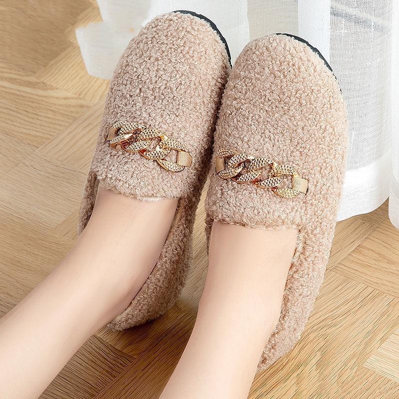 

Новые зимние туфли Doudou, пушистые туфли, бархатные хлопковые туфли на плоской подошве, хлопковые туфли с бантом на толстой подошве, низкие теплые туфли 40