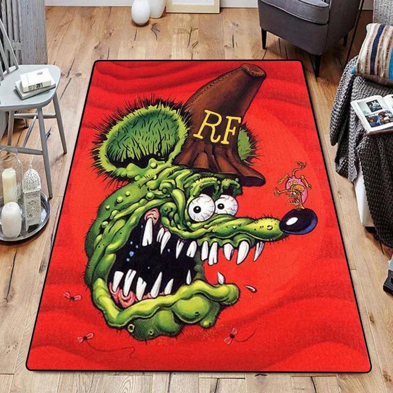 Funny Room Rugs Foot Carpets R-Rat Fink Entrance Doormat Kawaii Rug Floor Mats Bath Mat Kitchen Hallway Carpet Home Decor