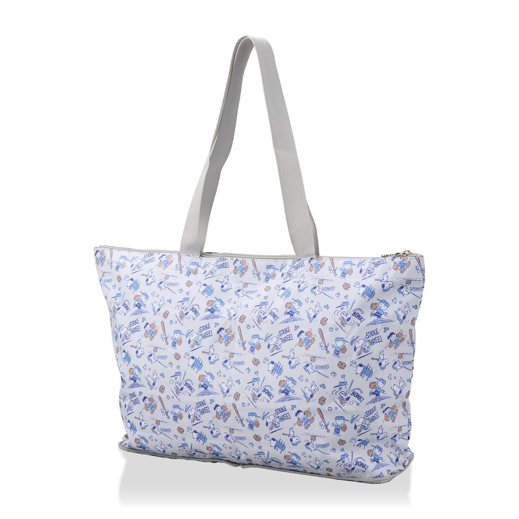 [Sifre] Foldable Tote Bag, Carry-On Bag, PEANUTS Snoopy, Women's, PN170, Gray Baseball