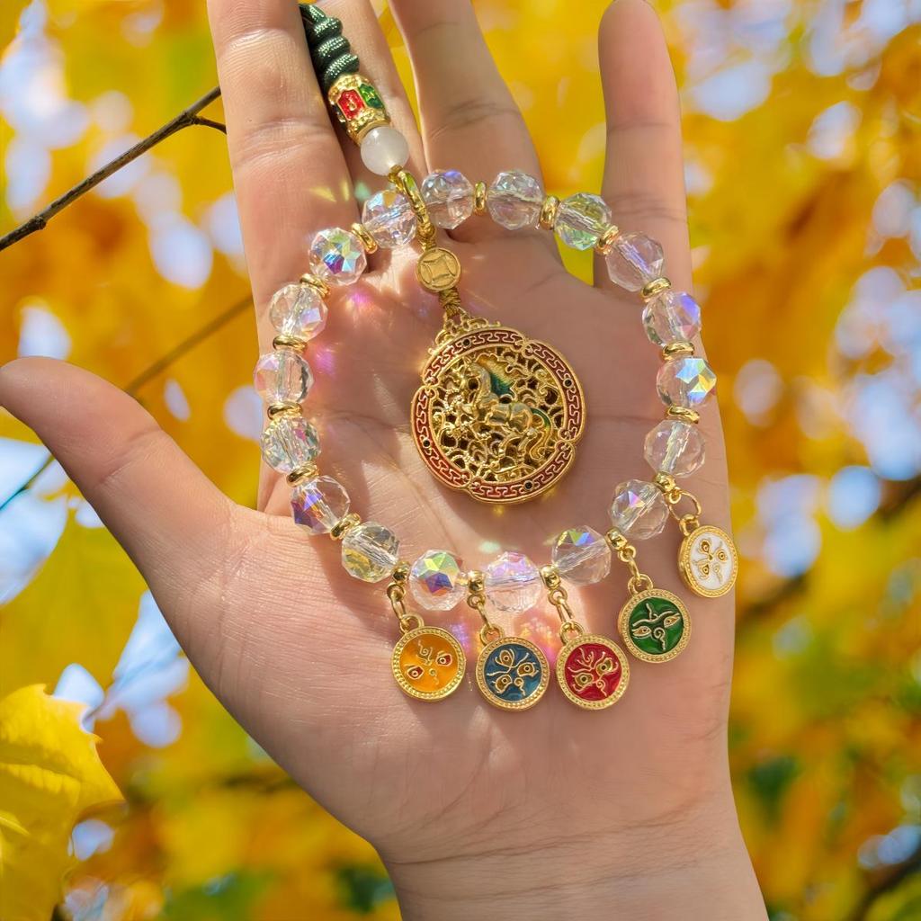Pendentif de voiture Dieu de la richesse Lingyin Wulu de Hangzhou: Boulier Coloré pour Décoration de Véhicule Haut de Gamme, Symbolisant la Paix et la Fortune