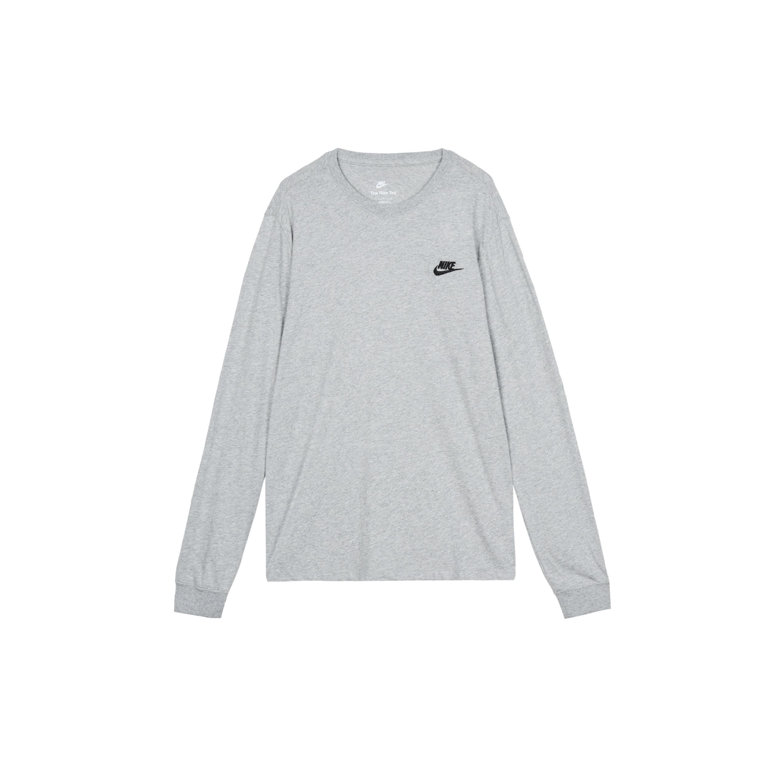 Men s Nike Embroidered Logo Loose Sports Running Long Sleeves Gray T-Shirt AR5194-063 XXL