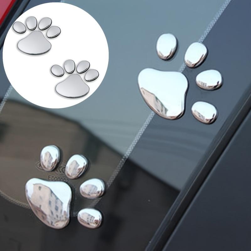 2PCS Car body stickers PVC footprints Car stickers Bear dog footprints 3D car stickers Matching