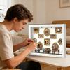 Mini muzeum Silhouette Box Pouzdro na fotografie a vzpomínky s LED světlem 11 kusů Miniaturní fotorámeček s 8 figurkami pro domov