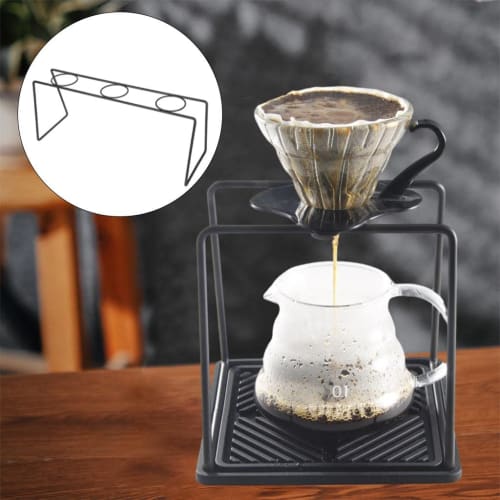 TAKEY Office Tool Coffee Dripper Stand, Pour Into Household Drip Cup Bracket, Three-Hole Black (Champagne, 3 Holes)