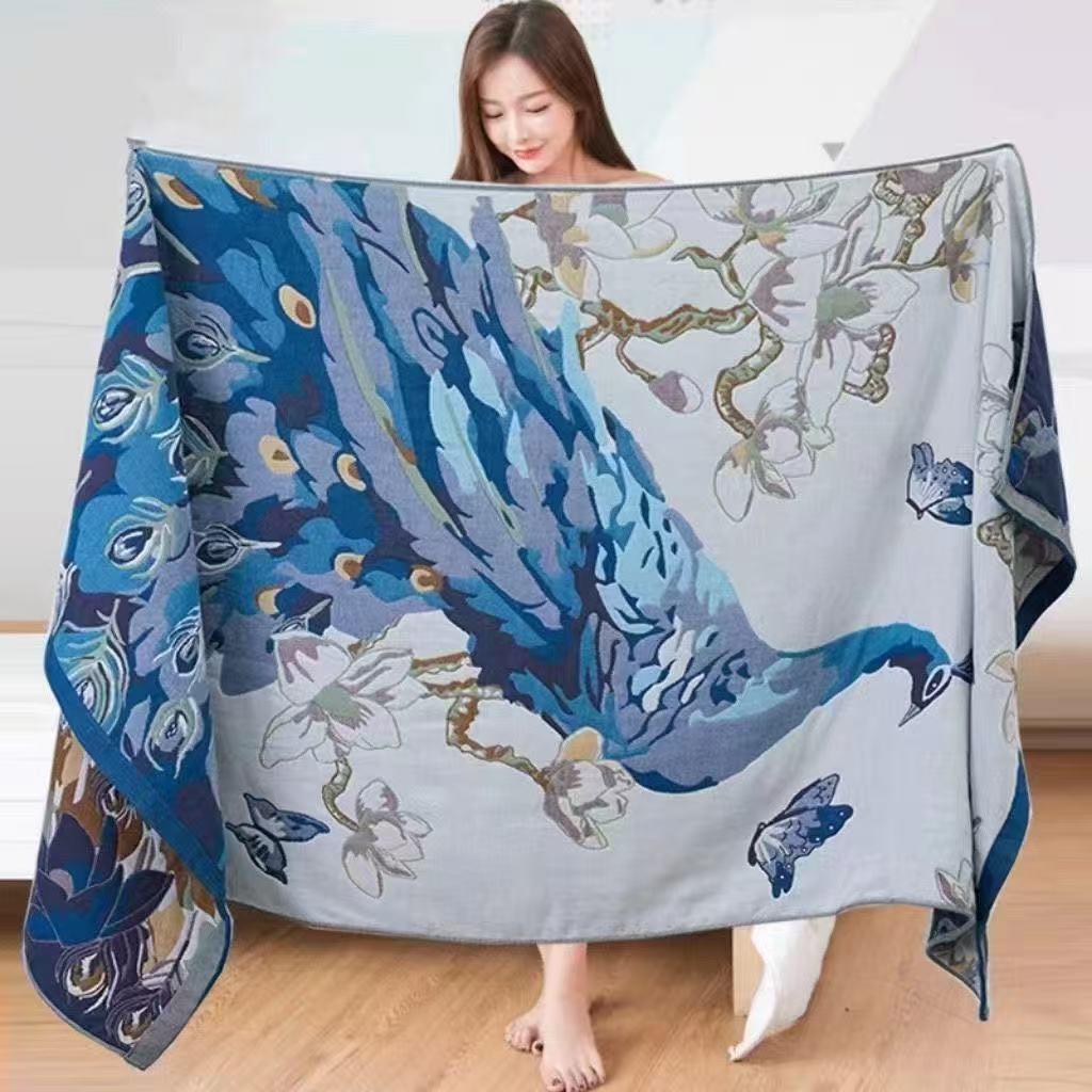 Gauze Quick-Dry Pure Cotton Oversized Bath Towel for Men & Women