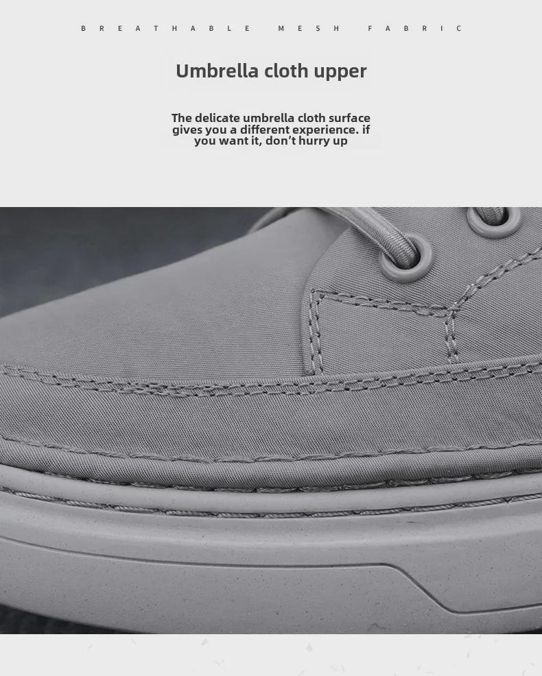 Men's Canvas Summer Breathable Casual Flat Shoes, Soft Sole Slip-On Black Work Shoes