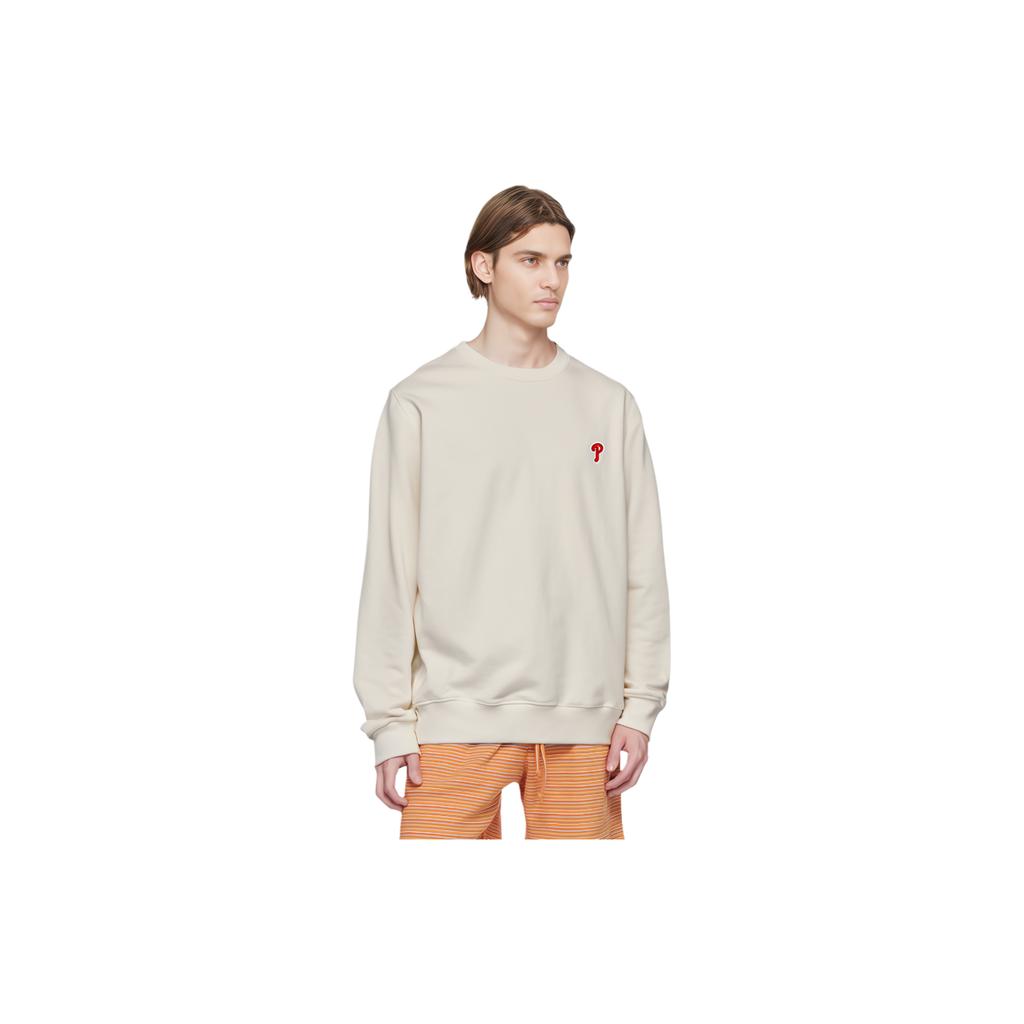 MLB Embroidered Logo Sports Casual Crew Neck Long Sleeve Sweatshirt Unisex Sweatshirt White 31MT01011-10I