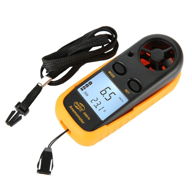 Handheld Digital Anemometer with Digital LCD Display for Measuring Wind Speed Temperature and Cold Temperature. Air Flow Meter