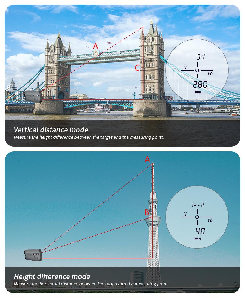 ARTBULL Outdoor Golf Laser Rangefinder Telescope - 650m Range, Height & Angle Measurement