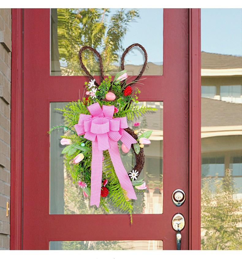 Velikonoční věnec Závěs na dveře, Umělý vaječný věnec Jarní Umělý květinový věnec Závěs na dveře