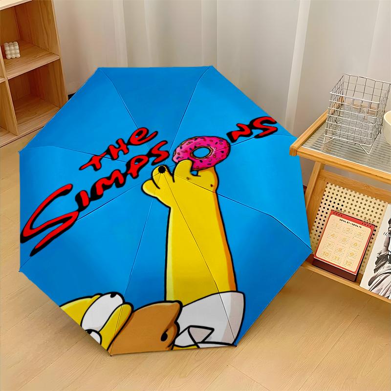 The Simpsons Windproof Auto 8 Rib Folding Umbrella Portable Outdoor Parasol