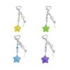 Colorful Pentagrams Pendant Keychain Trendy Five Pointed Stars Beaded Phone Strap Fashionable Bag Charm for Women