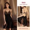 Satin Lace Polka Dot Mesh Nightgown with Chest Pads - Sexy, Skin-Friendly, Multi-Color Camisole Loungewear for Women