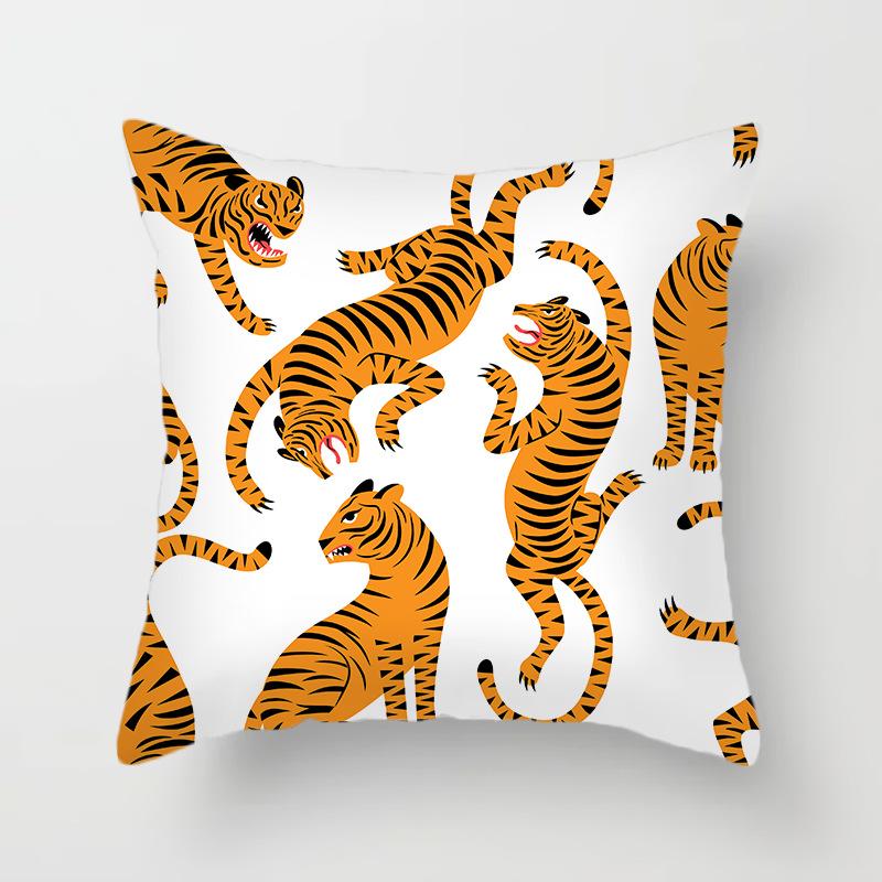 New Jungle Tigers Cushion Covers Modern Nordic Simple Pillowcase Hand Painted Cartoon Tigers Sofa Couch Throw Pillows Decor Home