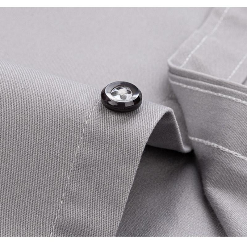 7XL Solid Color 100 Cotton Long Sleeve Shirt Men Business Casual White Shirt Black Blue Men Shirt Long Sleeve Slim Fit Pocket