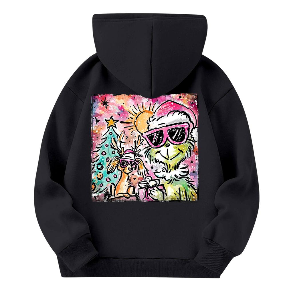 Dětská móda Lehký pulovr s dlouhým rukávem s kapsami Potisk Mikina s kapucí