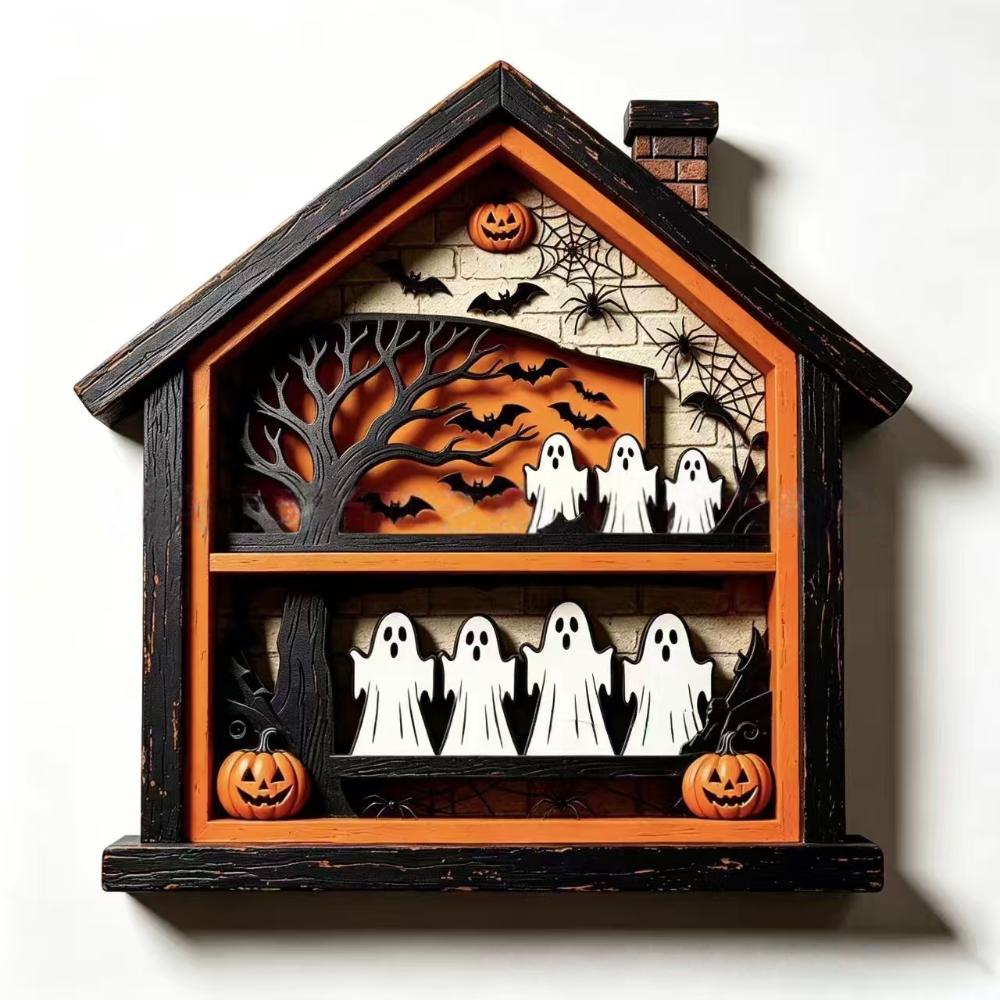 Layered Structure Halloween Haunted House Decoration Tabletop Halloween Decor
