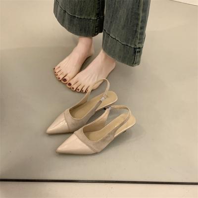 Versatile Bag Head Sandals Women's Spring and Summer New Temperament Pointed Sandals Commuting Gentle Wind Flat Shoes