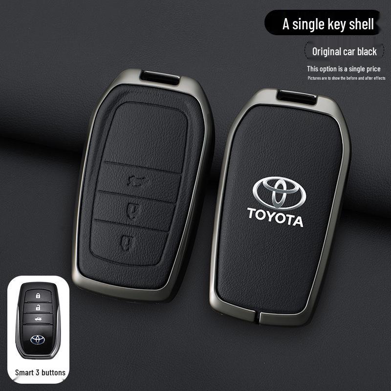 Premium Full-Wrap Key Cover for 2018-2019 Toyota Highlander 7-Seater, Two-Button Model