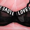 European & American Mesh Letter Strappy See-through Lingerie Set