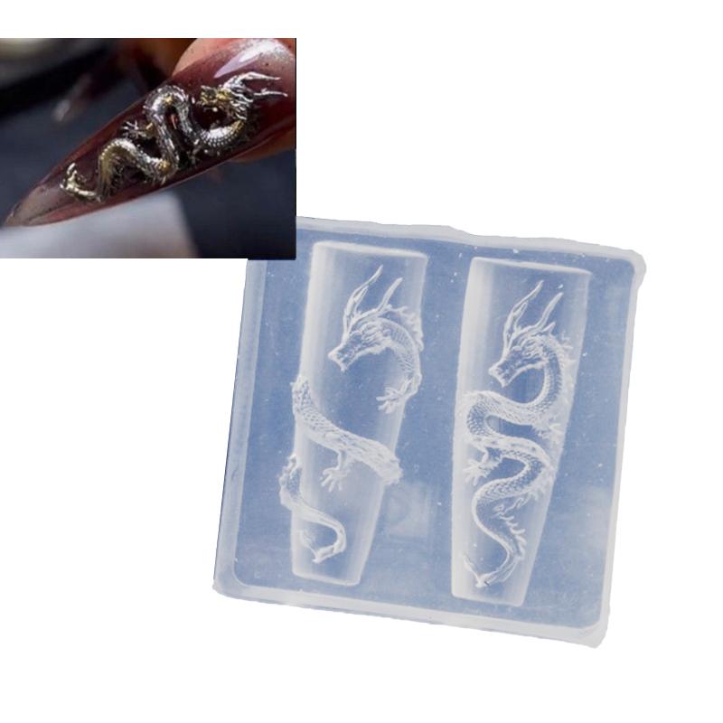 Cartoon Mini Snake Silicone Nail Mold Nail Stamping Stereoscopic Decorations Nails Diy Design Manicure Tools