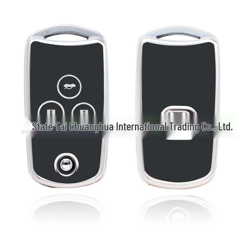 TPU Silver Edge Key Cover for 08 Honda Accord, 8th-9th Gen Civic, CRV, Spirior