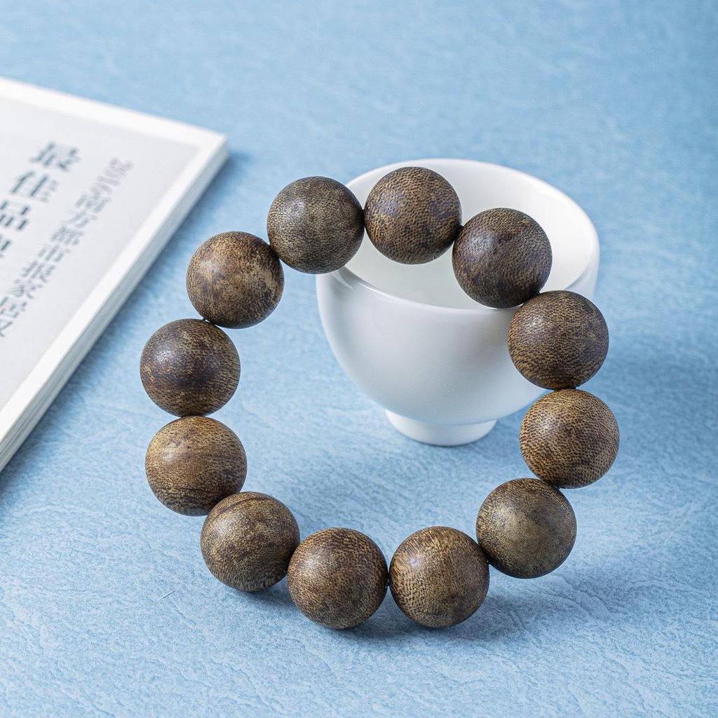 Authentic Vietnamese Agarwood Beads Bracelet for Men and Women – Hoi An Wenwan Style with Fragrant Wild Wood