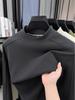 Men's Thickened Warm Long-Sleeve Hoodie, 2025: Half-High Collar, Double-Sided German Fleece, Self-Heating Solid Color Base Layer