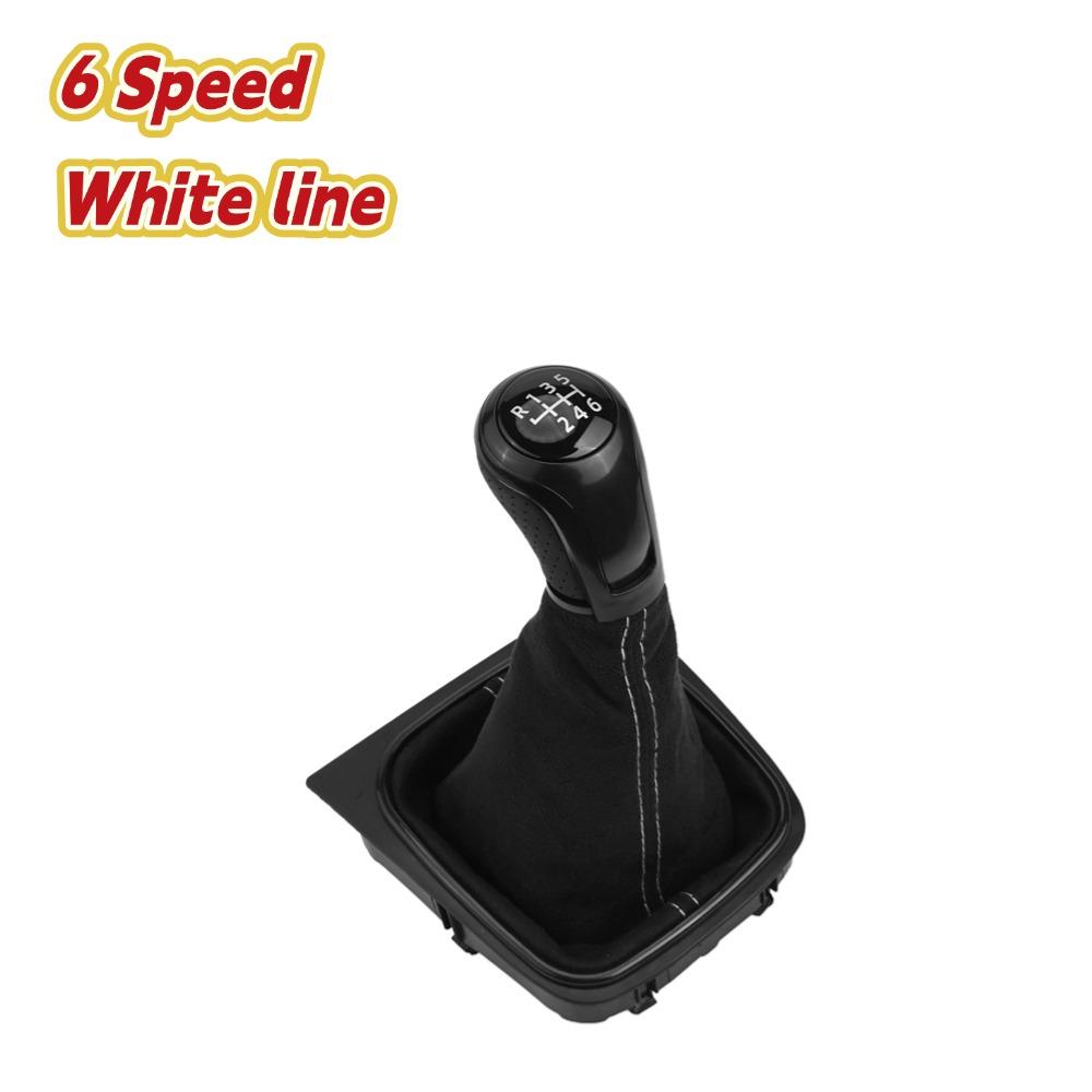 

FOR Golf 5 MK5 FOR Golf 6 MK6 FOR Jetta 5 A5 MK5 For Scirocco Gear Shift Knob with Leather Dust Boot Collar Case 5/6 Speed