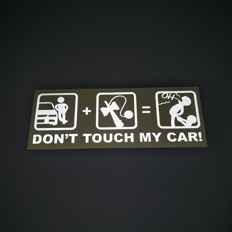 1Pc Don't Touch My Car Millennium Kill Reflective Hollow Car Sticker, For Car Decoration