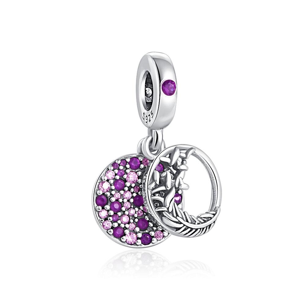 New Real Copper Double-Ring Pendant Charm Suitable For Original Wrist Bracelet Accessories Women Jewelry Piece