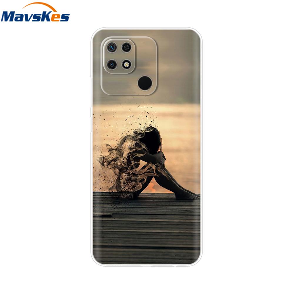 For Redmi 10C Case Clear Heart Flower Soft Silicon Phone Cover For Xiaomi Redmi 10C Coque redmi10C 10 C Fundas Bumper Shockproof