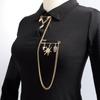 Y2K Punk Chain Brooch Tassel Pendant Multi-Layer Cardigan Clip Metal Chain Waist Chain Brooch Jewelry Gift