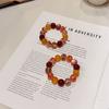Red Crystal Beaded Bracelet Natural Agate Quartz Women Fair Skin Tone Fashion Jewelry
