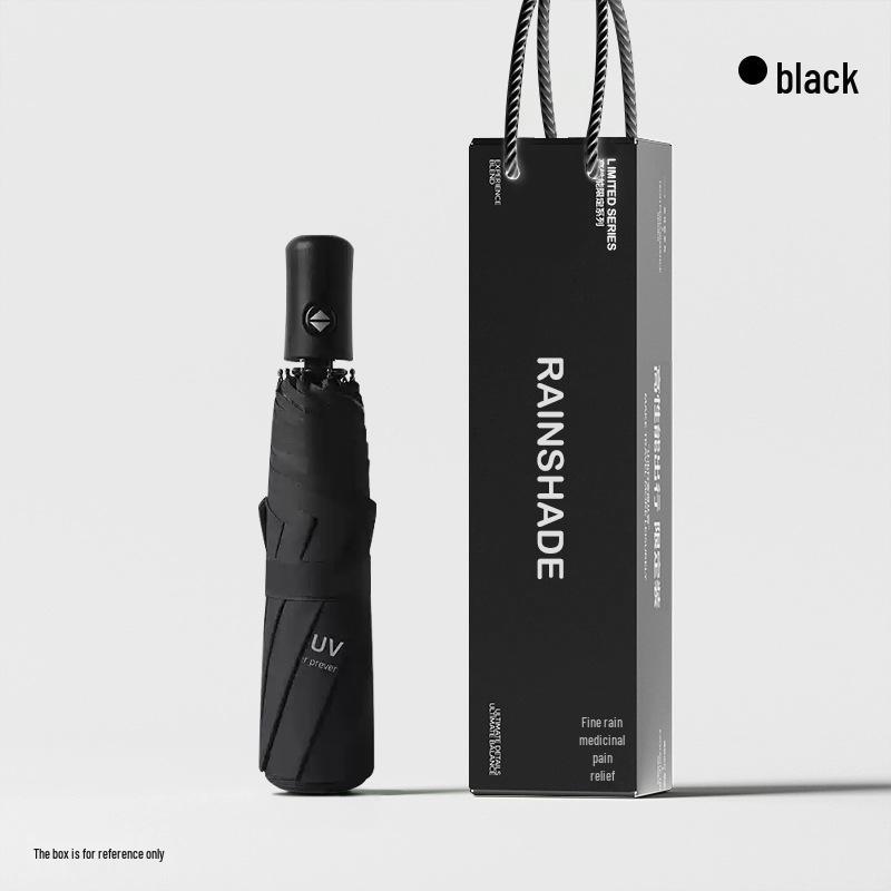 60-Rib Automatic Women's Umbrella with Black UV Protection for Sun & Rain, Customizable and Portable.