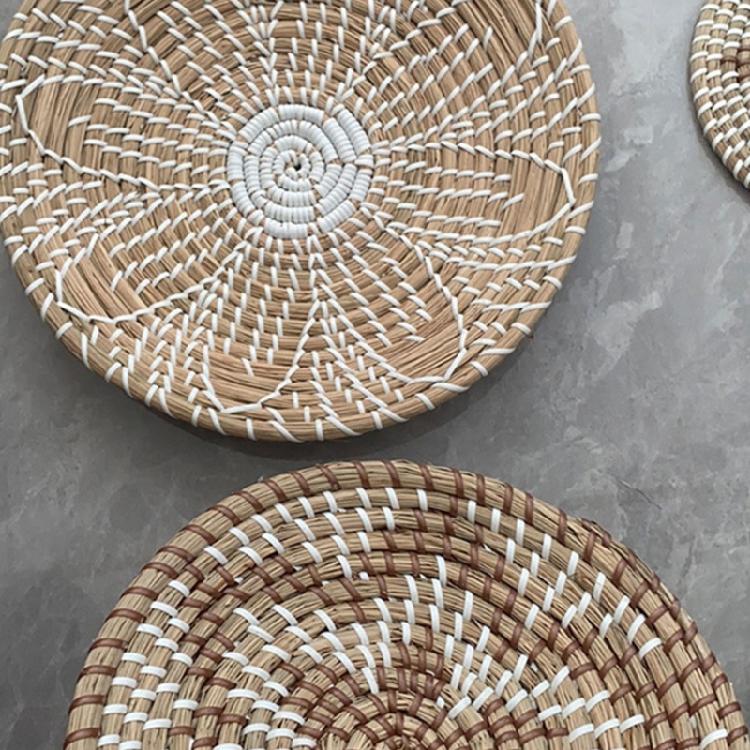 Circular Wall Decor Homestay Living Room Straw Woven Hanging Woven Decor