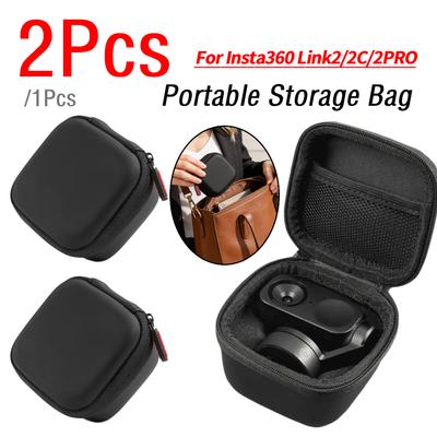 1/2 Stück Tragbare Aufbewahrungstasche für Insta360 Link 2/2C/2 PRO PU Wasserdichte Reise-Schutzhülle Kratzfeste Webcam-Zubehör