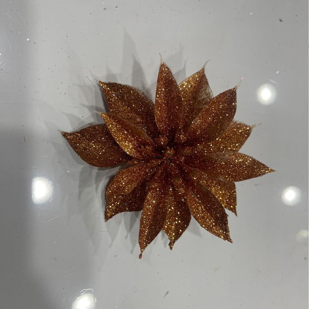 Exquisite Christmas Flowers, Solid Scallion Powder Gold, Silver and Red Flower, Christmas Tree Ornaments, Christmas Wreaths, Rattan, Christmas Decorat