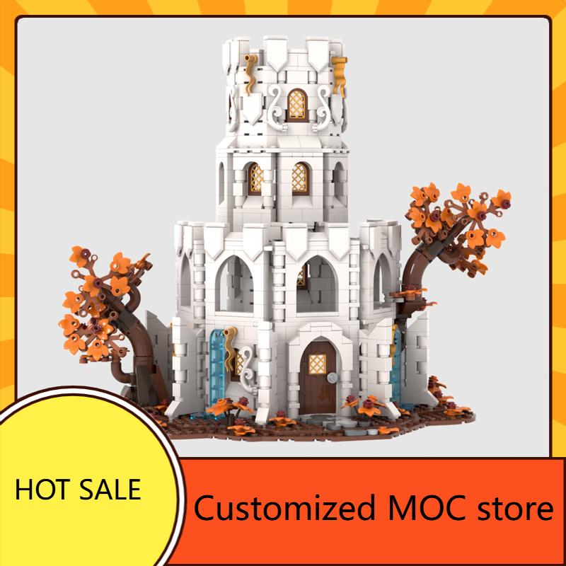 

1470PCS MOC Medieval Castle Puzzle White Wizard s Tower Architecture artistic DIY Assembly Christmas Holiday Gift for Kids Ages