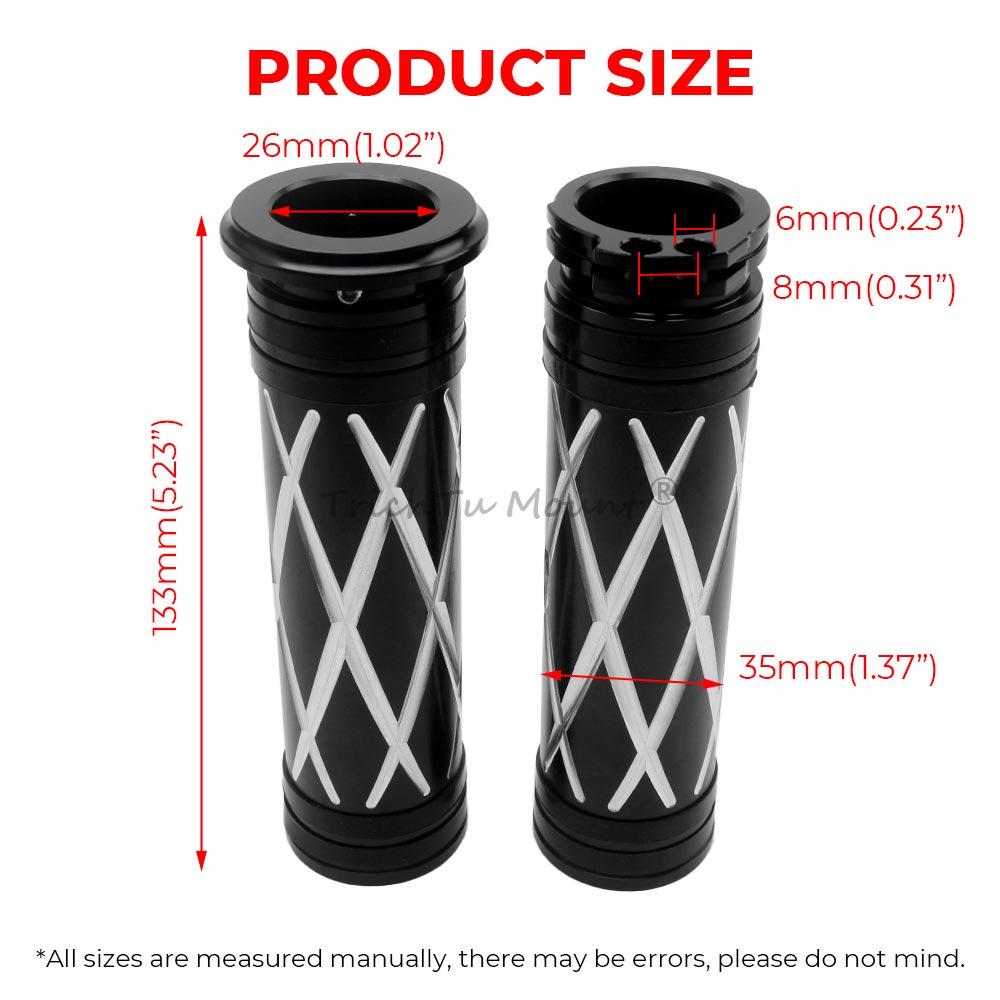 Motorcycle CNC Aluminum Handlebar Grips 1" 25mm Rubber Hand Grips 1Pair Fit For Harley 2002-2017 VRSC 1996-Later XL 2008-2013 XR